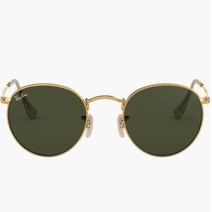 Ray Ban icons polarized Round Metal gold frame/black lense sunglasses
